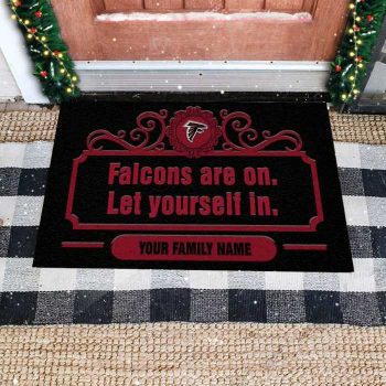 Atlanta Falcons Are On Let Yourself In Custom Personalized Retro Doormat Welcome Mat DM1923