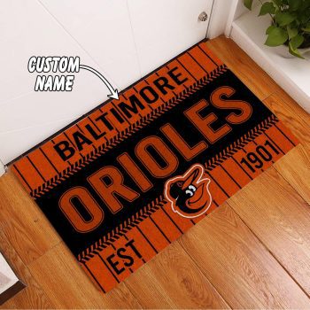 Baltimore Orioles Custom Name Funny Luxury Front Entrance Doormat DM1409