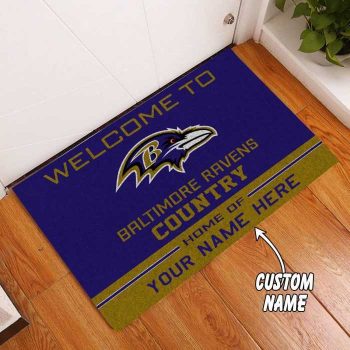 Baltimore Ravens Country Custom Name Funny Luxury Front Entrance Doormat Welcome Mat DM2017