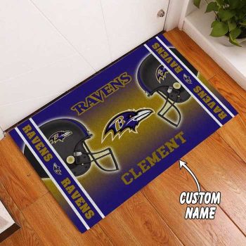 Baltimore Ravens Custom Name Funny Luxury Front Entrance Doormat DM1457