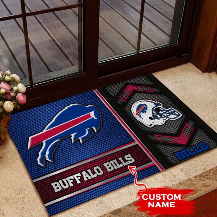 Buffalo Bills Custom Name Doormat Welcome Mat Outdoor Door DM1359