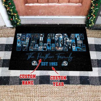 Carolina Panthers Custom Name And Year Welcome Doormat Welcome DM1366