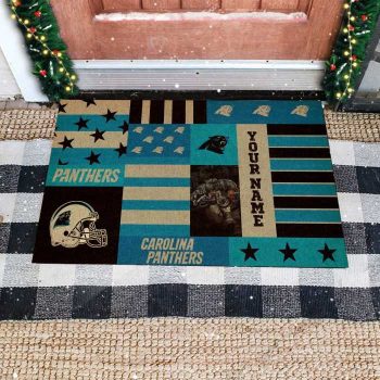 Carolina Panthers Retro Vintage Style Custom Name Personalized Entrance Doormat DM1271