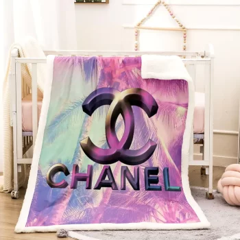 Chanel Natural Luxury Brand Premium Fleece Sherpa Blanket Sofa Decor BL3016