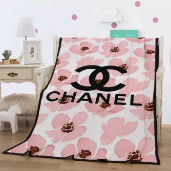 Chanel Pinky Flowers Fashion Luxury Brand Fleece Blanket Comfortable Blanket BL3187