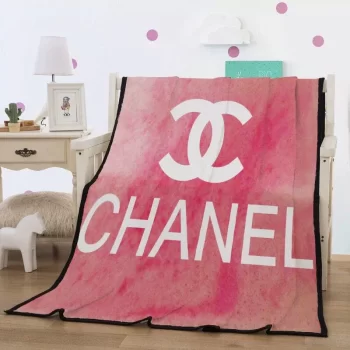 Chanel White Logo Fashion Luxury Brand Fleece Blanket Comfortable Blanket BL3189