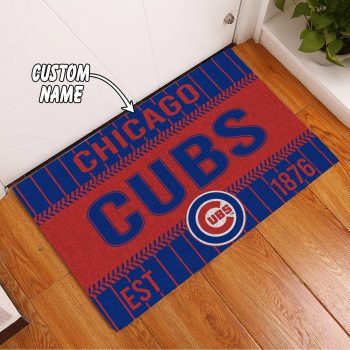 Chicago Cubs Custom Name Funny Luxury Front Entrance Doormat DM1524