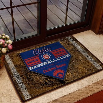 Chicago Cubs MLB Retro Vintage Style Custom Name Personalized Entrance Doormat Welcome Mat DM1759