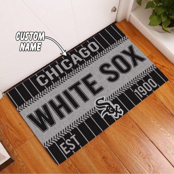 Chicago White Sox Custom Name Funny Luxury Front Entrance Doormat Welcome Mat DM2002