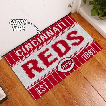 Cincinnati Reds Custom Name Funny Luxury Front Entrance Doormat DM1503