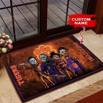 Clemson Tigers 3D Doormats Halloween NCAA Custom Name DM1024