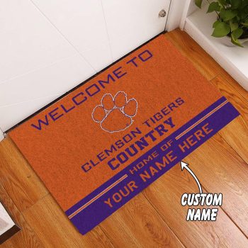 Clemson Tigers Country Custom Name Funny Luxury Front Entrance Doormat Welcome Mat DM2026