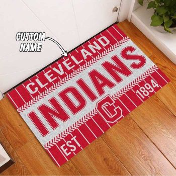 Cleveland Indians Custom Name Funny Luxury Front Entrance Doormat DM1660