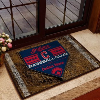 Cleveland Indians MLB Retro Vintage Style Custom Name Personalized Entrance Doormat Welcome Mat DM1746