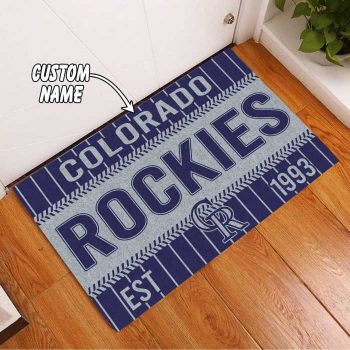 Colorado Rockies Custom Name Funny Luxury Front Entrance Doormat DM1513