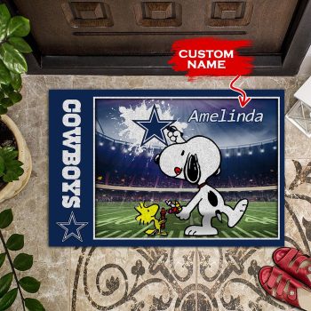 Dallas Cowboys Doormats Snoopy NFL 02 Custom Name Doormat DM1204