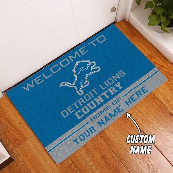Detroit Lions Country Custom Name Funny Luxury Front Entrance Doormat Welcome Mat DM1950