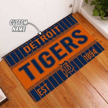 Detroit Tigers Custom Name Funny Luxury Front Entrance Doormat DM1657