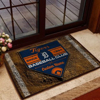 Detroit Tigers MLB Retro Vintage Style Custom Name Personalized Entrance Doormat Welcome Mat DM1743