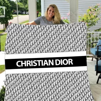 Dior Luxury Brand Premium Fleece Sherpa Blanket Sofa Decor BL3048