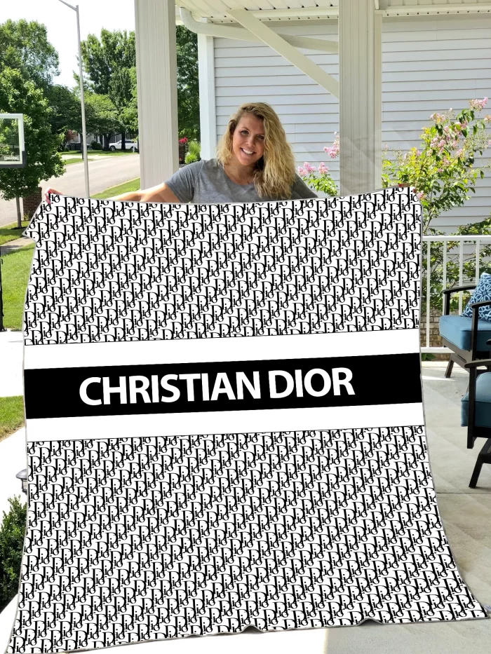 Dior Luxury Brand Premium Fleece Sherpa Blanket Sofa Decor BL3048