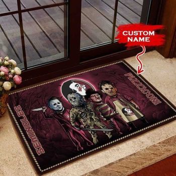 Florida State Seminoles 3D Doormats Halloween NCAA Custom Name DM1009