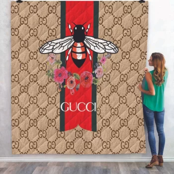 Gucci Bee Fashion Luxury Brand Premium Fleece Sherpa Blanket Sofa Decor BL3124