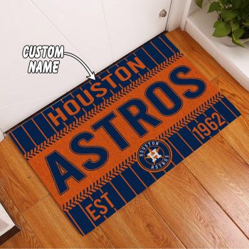 Houston Astros Custom Name Funny Luxury Front Entrance Doormat DM1516