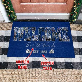 Indianapolis Colts Custom Name And Year Welcome Doormat Welcome DM1358