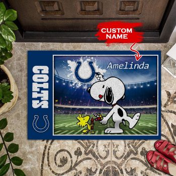 Indianapolis Colts Doormats Snoopy NFL 02 Custom Name Doormat DM1195