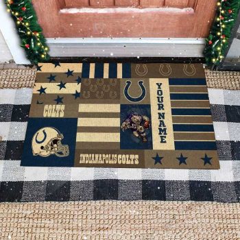 Indianapolis Colts Retro Vintage Style Custom Name Personalized Entrance Doormat DM1275