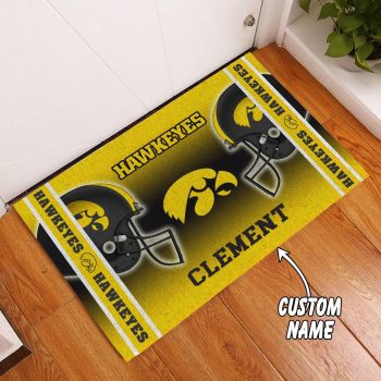 Iowa Hawkeyes Custom Name Personalized Luxury Front Entrance Doormat DM1500