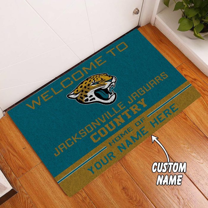 Jacksonville Jaguars Country Custom Name Funny Luxury Front Entrance Doormat Welcome Mat DM1998