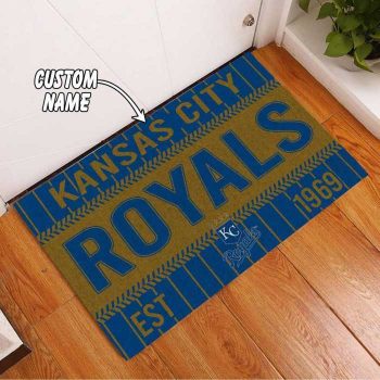 Kansas City Royals Custom Name Funny Luxury Front Entrance Doormat Welcome Mat DM1992