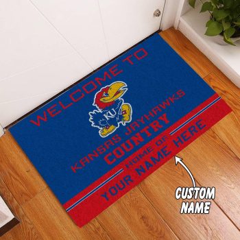 Kansas Jayhawks Country Custom Name Funny Luxury Front Entrance Doormat Welcome Mat DM1953