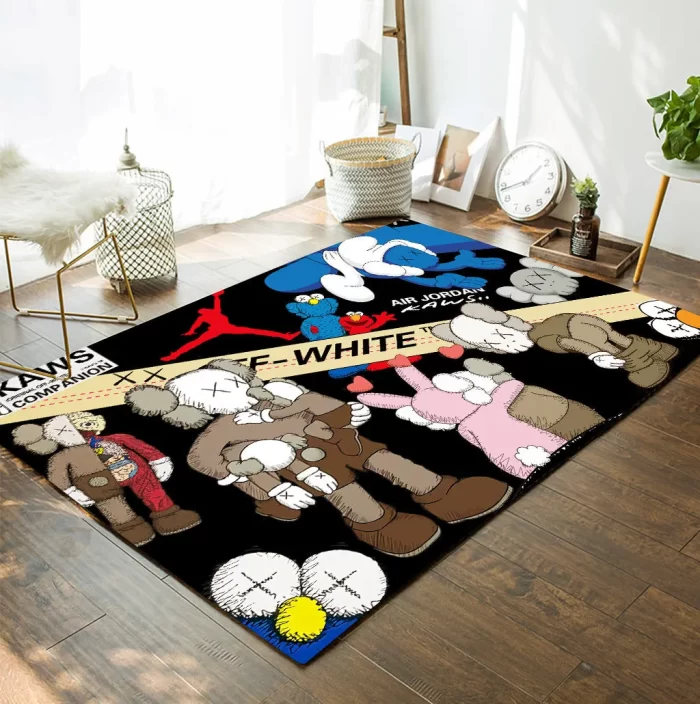 Kaws Air Jordan Area Rug For Living Room Bedroom Carpet Floor Decor Mat RR2952
