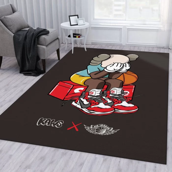 Kaws X Nike Air Jordan Area Rug Bedroom Area Rug Family Gift Decor RR2944