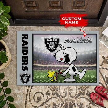 Las Vegas Raiders Doormats Snoopy NFL 02 Custom Name DM1185