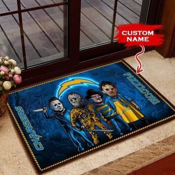 Los Angeles Chargers 3D Doormats Halloween NFL Custom Name DM1014