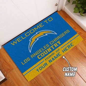 Los Angeles Chargers Country Custom Name Funny Luxury Font Doormat Welcome Mat DM1979