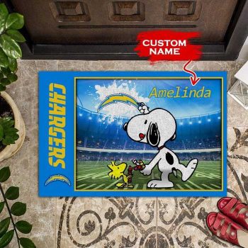 Los Angeles Chargers Doormats Snoopy NFL 02 Custom Name DM1201