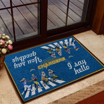 Los Angeles Chargers I Say Hello You Say Goodbye The Doormat Welcome Mat DM1811
