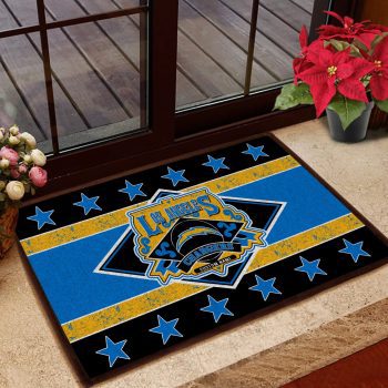 Los Angeles Chargers NFL Vintage Design Classic Custom Name Entrance Doormat Welcome Mat DM1833