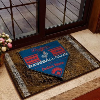 Los Angeles Dodgers MLB Retro Vintage Style Custom Name Personalized Doormat Welcome Mat DM1754