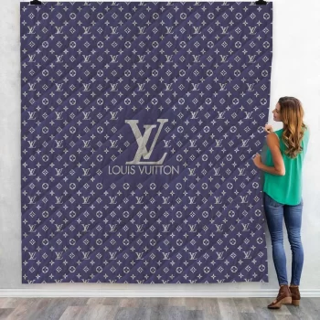 Louis Vuitton Fashion Logo Luxury Brand Fleece Sherpa Blanket Sofa Decor BL3076