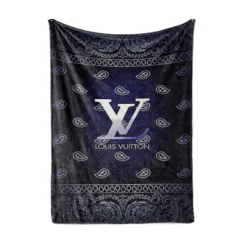 Louis Vuitton Logo Luxury Brand Premium Fleece Sherpa Blanket Sofa Decor BL3132