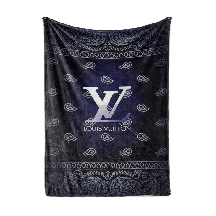 Louis Vuitton Logo Luxury Brand Premium Fleece Sherpa Blanket Sofa Decor BL3132