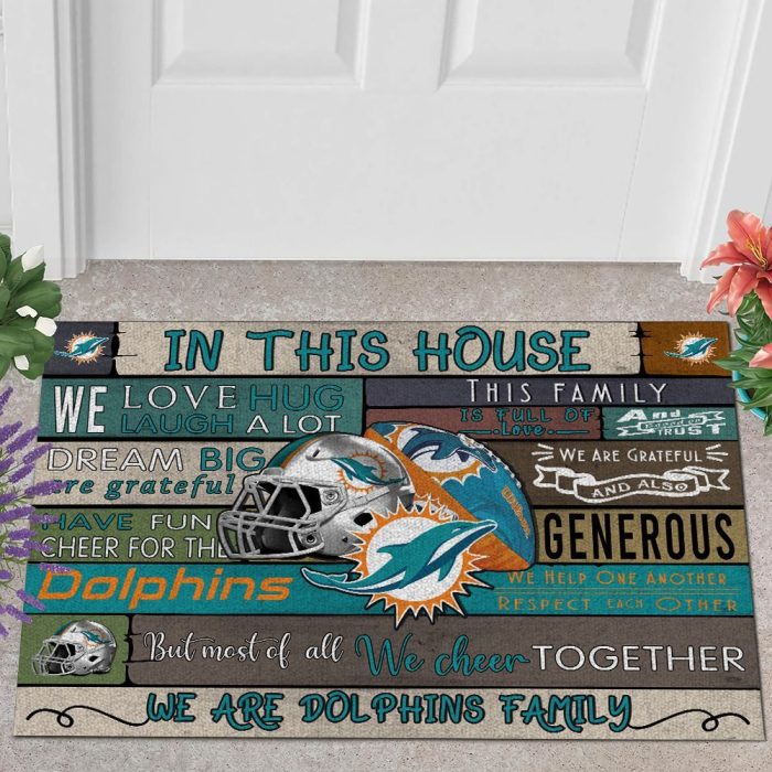 Miami Dolphins 3D Doormats NFL Quote Doormat Welcome DM1089