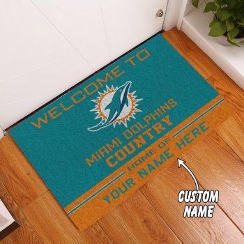 Miami Dolphins Country Custom Name Funny Luxury Front Entrance Doormat Welcome Mat DM1982