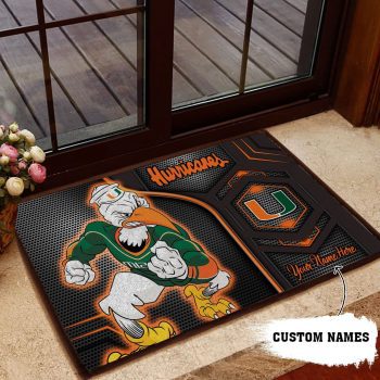Miami Hurricanes 3D Doormats NCAA Custom Name Doormat DM1064
